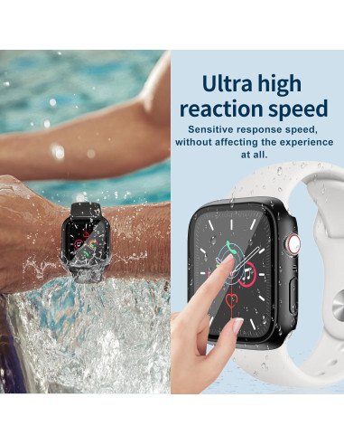 Funda Impermeable para Apple Watch 44mm - Protector Vidrio Templado