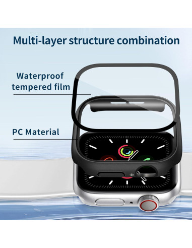 Funda Impermeable para Apple Watch 44mm - Protector Vidrio Templado
