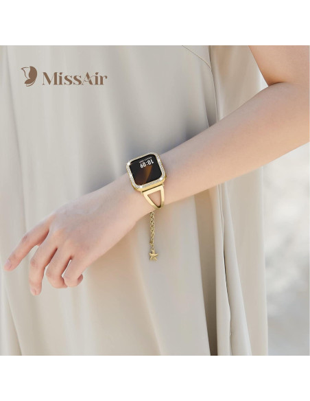 Funda Brillante Missair para Apple Watch 45mm Dorado