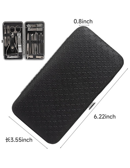Kit de Manicura y Pedicura BADGIRRL 19 Piezas Acero Inoxidable