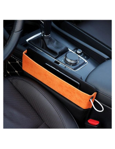 Organizador de Asiento de Coche MEEWOO con Relleno de Hueco - Negro/Naranja