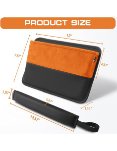 Organizador de Asiento de Coche MEEWOO con Relleno de Hueco - Negro/Naranja 2