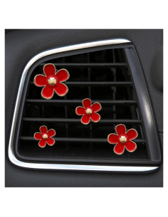 Clip de Flor Daisy para Ventilación de Aire Coche CYG&CL 4 Pcs