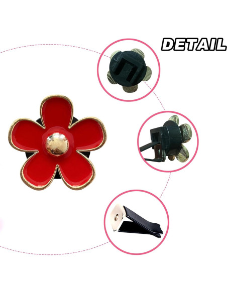 Clip de Flor Daisy para Ventilación de Aire Coche CYG&CL 4 Pcs