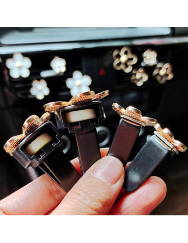 Clip de Flor Daisy para Ventilación de Aire Coche CYG&CL 4 Pcs