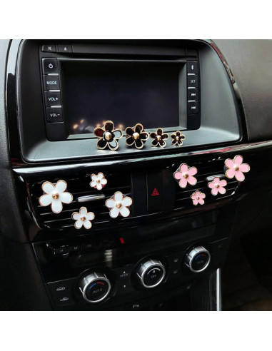 Clip de Flor Daisy para Ventilación de Aire Coche CYG&CL 4 Pcs