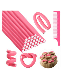 Varillas Flexibles para Rizar Cabello Syhood 30 Piezas Rosa