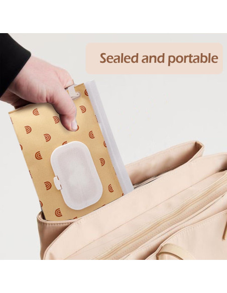 Dispensador de Toallitas para Bebés Bohemio - Portátil y Reutilizable