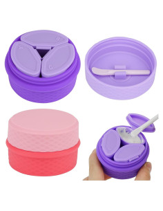 Paquete de 2 Contenedores de Maquillaje Silicona Adorila 63mm