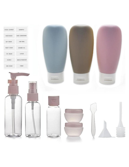 Juego de Botellas de Viaje ZLSSETEC 12 Piezas Aprobadas TSA