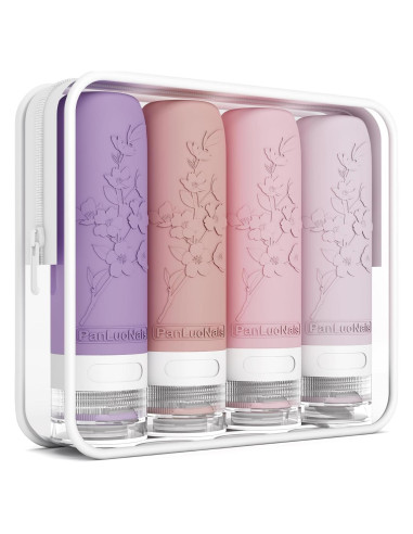 Botellas de Viaje PanLuoNais 3 Oz Silicona A Prueba de Fugas