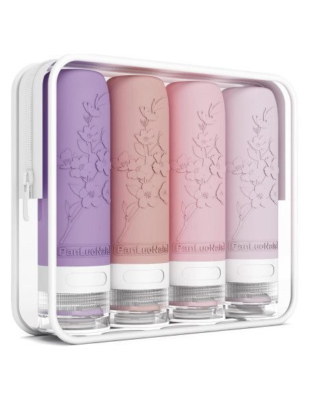 Botellas de Viaje PanLuoNais 3 Oz Silicona A Prueba de Fugas