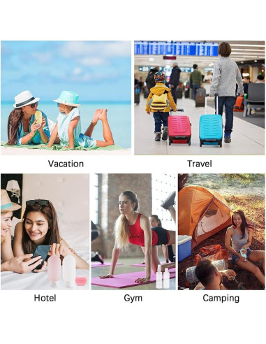 Juego de Botellas de Viaje ZLSSETEC 12 Piezas Aprobadas TSA