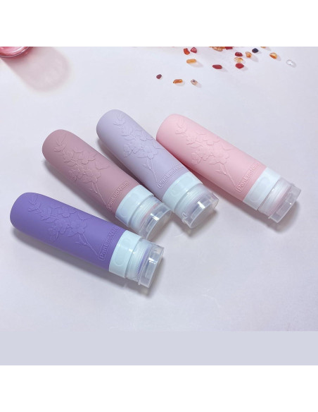 Botellas de Viaje PanLuoNais 3 Oz Silicona A Prueba de Fugas