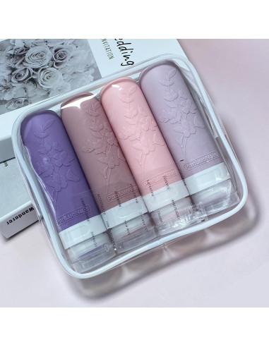 Botellas de Viaje PanLuoNais 3 Oz Silicona A Prueba de Fugas