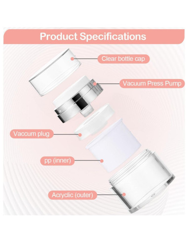 Tarros de bomba sin aire Sonfon - 3 tamaños para cosméticos