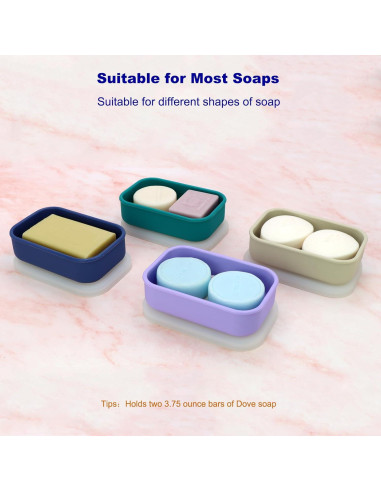 Estuche de Jabón de Viaje HAYSNA Grande Púrpura a Prueba de Fugas