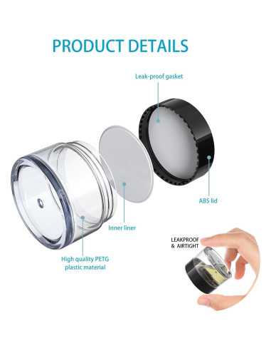 Contenedores de Viaje VEAIDE 6 Piezas 0.5/15/30 ml a Prueba de Fugas