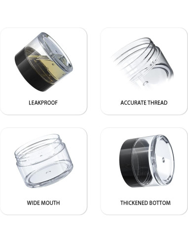 Contenedores de Viaje VEAIDE 6 Piezas 0.5/15/30 ml a Prueba de Fugas