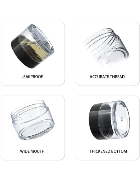 Contenedores de Viaje VEAIDE 6 Piezas 0.5/15/30 ml a Prueba de Fugas