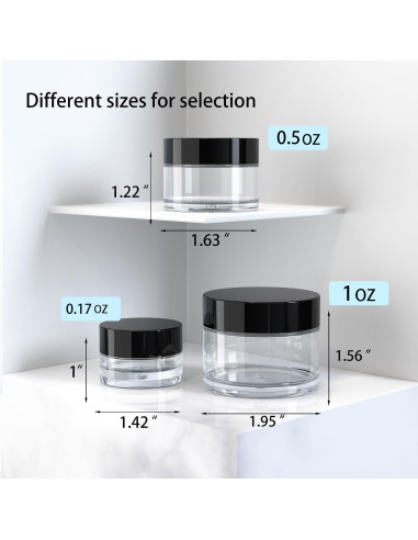 Contenedores de Viaje VEAIDE 6 Piezas 0.5/15/30 ml a Prueba de Fugas