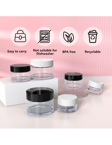 Contenedores de Viaje VEAIDE 6 Piezas 0.5/15/30 ml a Prueba de Fugas