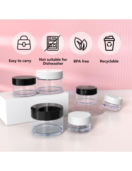 Contenedores de Viaje VEAIDE 6 Piezas 0.5/15/30 ml a Prueba de Fugas