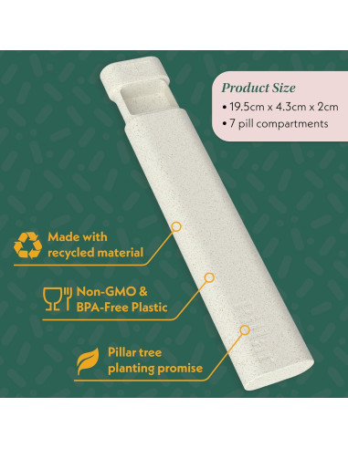 Organizador de Pastillas Pilar - 7 Días - Blanco Roto - BPA Free