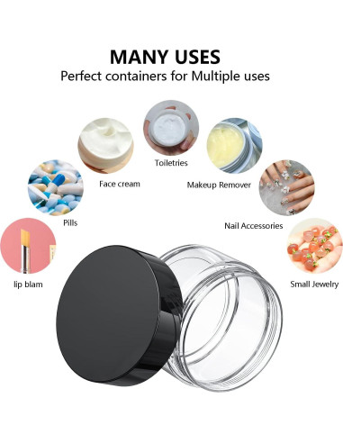 Contenedores de Viaje VEAIDE 6 Piezas 0.5/15/30 ml a Prueba de Fugas