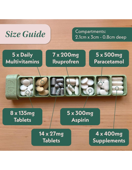 Organizador de Pastillas Pilar - 7 Días - Blanco Roto - BPA Free