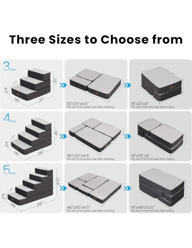 Escaleras Ajustables para Perros Garnpet 5 Pasos Antideslizantes Gris