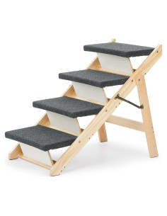 Escalera y Rampa Plegable MEWANG para Mascotas 4 Pasos 80 cm