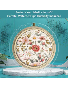 Organizador de Pastillas Hion 2 Piezas Retro Flores Rojas 2