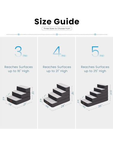 Escaleras Ajustables para Perros Garnpet 5 Pasos Antideslizantes Gris