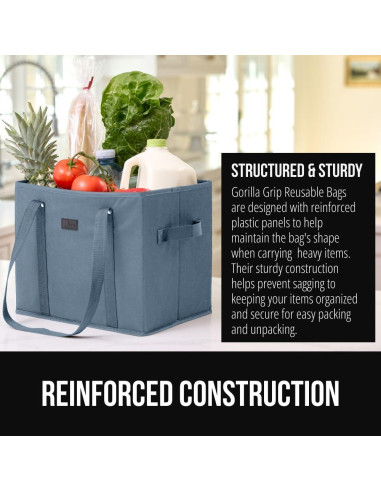 Bolsas de Compras Reutilizables Gorilla Grip 33x25.4x27.9 cm