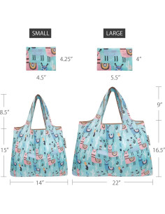 Conjunto de 2 Bolsas Reutilizables Allydrew Nylon Plegables 2