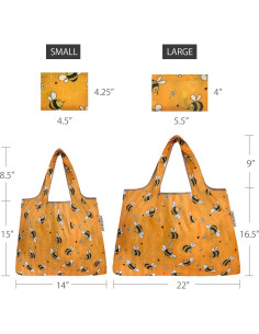 Juego de 2 Bolsas Reutilizables Allydrew Nylon Grande y Pequeña 2