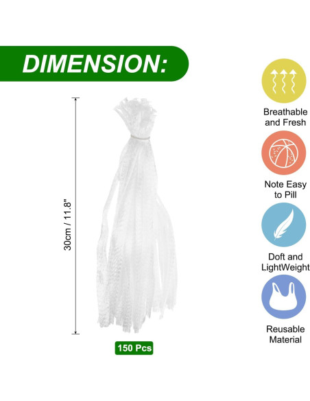 Bolsas de Malla Reutilizables uxcell 150pcs 30cm Blancas
