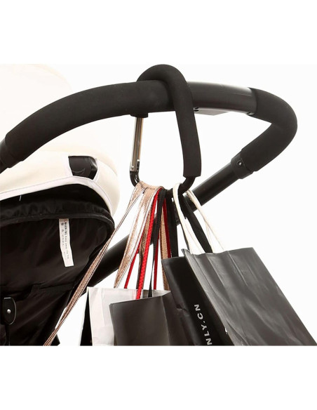 Ganchos para Cochecito BanYakong 2 Pcs Aluminio Negro 15.88 kg