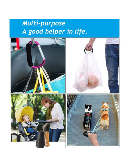 Ganchos para Cochecito BanYakong 2 Pcs Aluminio Negro 15.88 kg