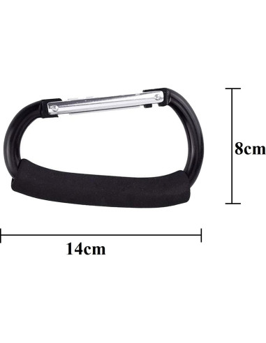 Ganchos para Cochecito BanYakong 2 Pcs Aluminio Negro 15.88 kg