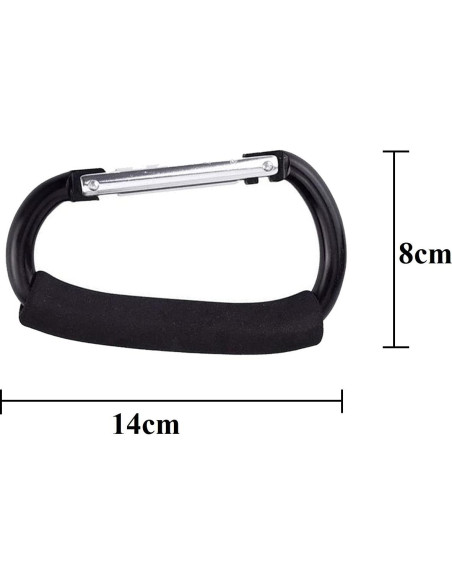 Ganchos para Cochecito BanYakong 2 Pcs Aluminio Negro 15.88 kg