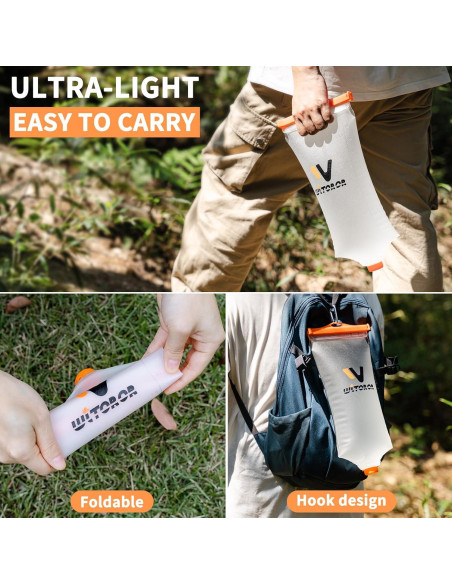 Bolsa de Agua 2L WITOROR TPU Colapsable y Ligera para Camping