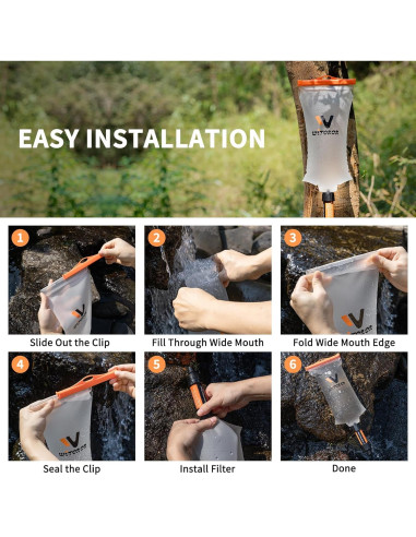 Bolsa de Agua 2L WITOROR TPU Colapsable y Ligera para Camping