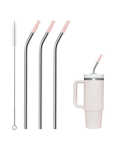 Popotes de Acero Inoxidable Prurex 30oz con Puntas de Silicona