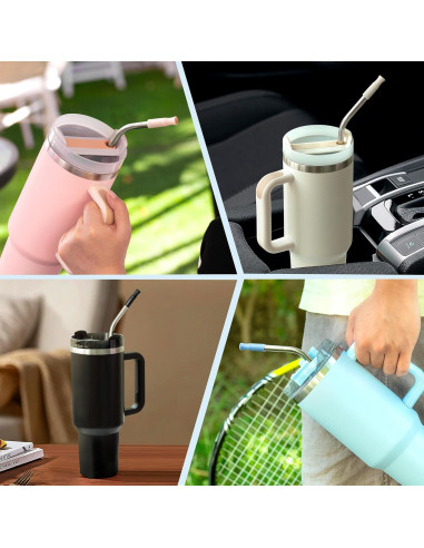 Popotes de Acero Inoxidable Prurex 30oz con Puntas de Silicona