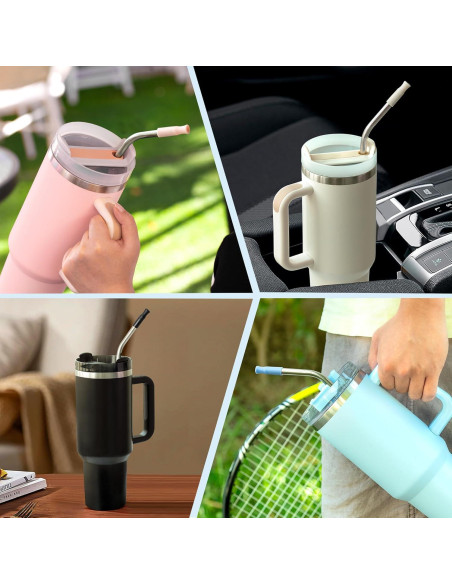 Popotes de Acero Inoxidable Prurex 30oz con Puntas de Silicona