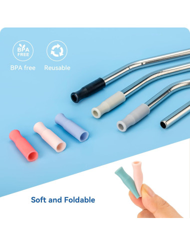 Popotes de Acero Inoxidable Prurex 30oz con Puntas de Silicona