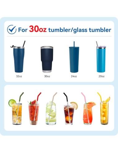 Popotes de Acero Inoxidable Prurex 30oz con Puntas de Silicona