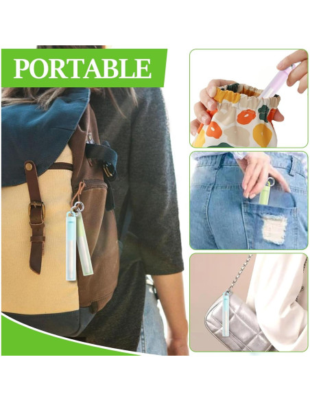 Popotes Reutilizables INVODA 3Pcs Acero Inoxidable Plegables